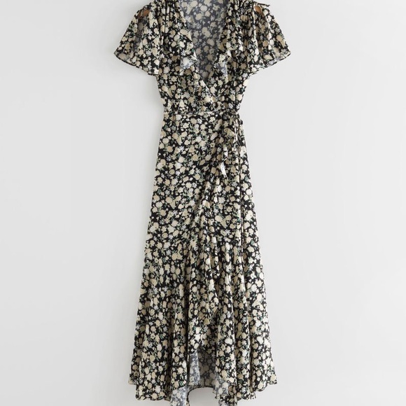 & Other Stories Floral Wrap Dress XS - Picture 4 of 5